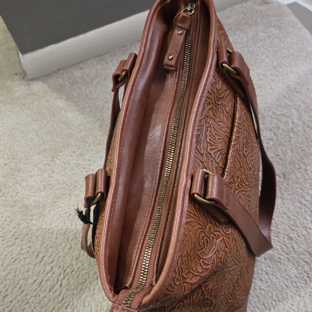FRYE AND CO. Brown Embossed Shoulder Bag - Picture 10 of 16